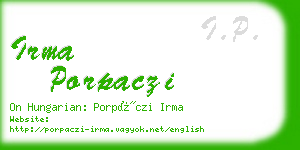 irma porpaczi business card